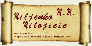 Miljenko Milojičić vizit kartica